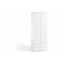 Шкаф 2-х дверный с ящиками (гл.410) Монако МН-44 белое дерево
