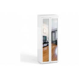 Шкаф 2-х дверный с зеркалами (гл.410) Монако МН-43 белое дерево