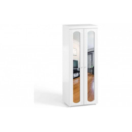 Шкаф 2-х дверный с зеркалами (гл.410) Афина АФ-43 белое дерево