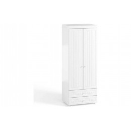 Шкаф 2-х дверный с ящиками (гл.560) Монако МН-49 белое дерево