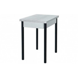 Глайдер стол обеденный / бетон белый/черный
